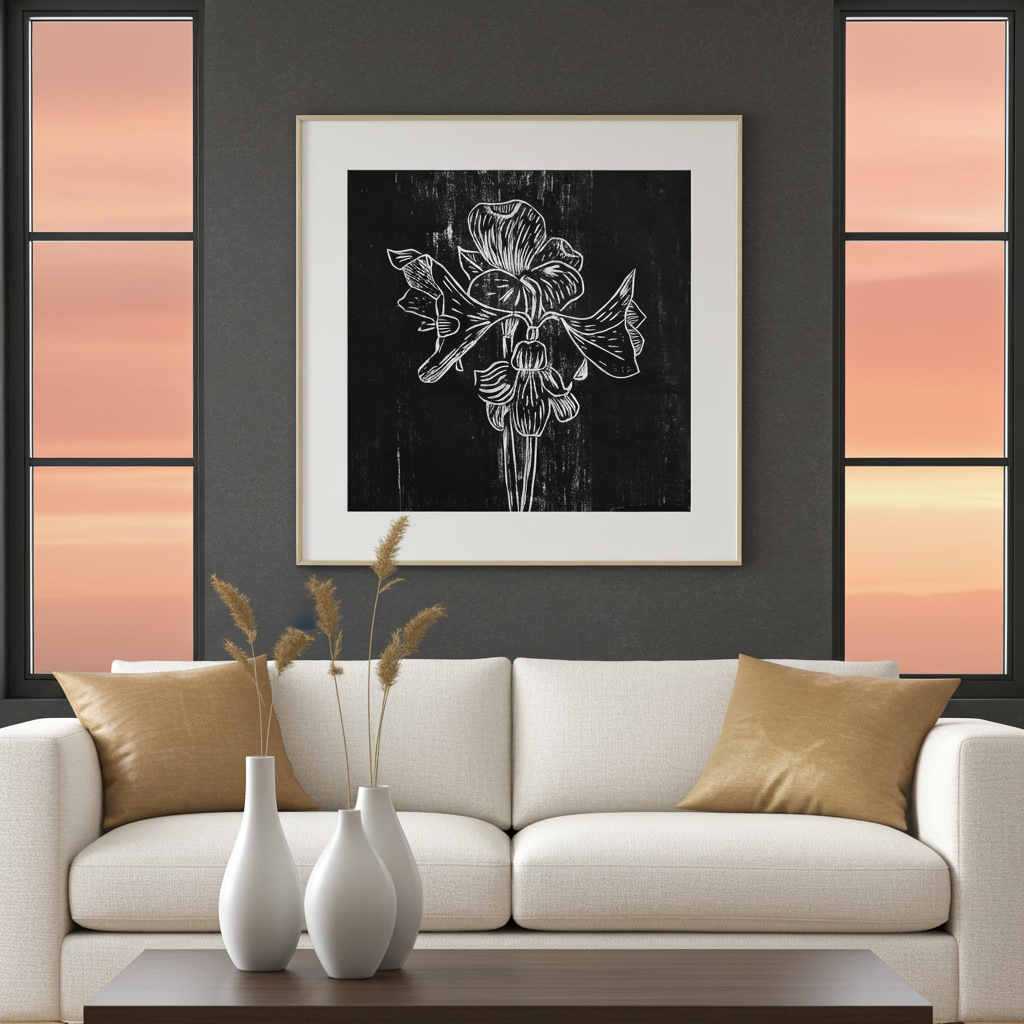 Fine Art Paper Print: "Black Amaryllis"