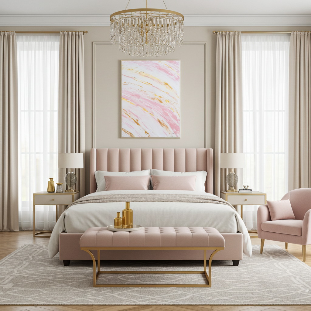 Konsttryck på fint papper: "Blush Tides Piece 2"