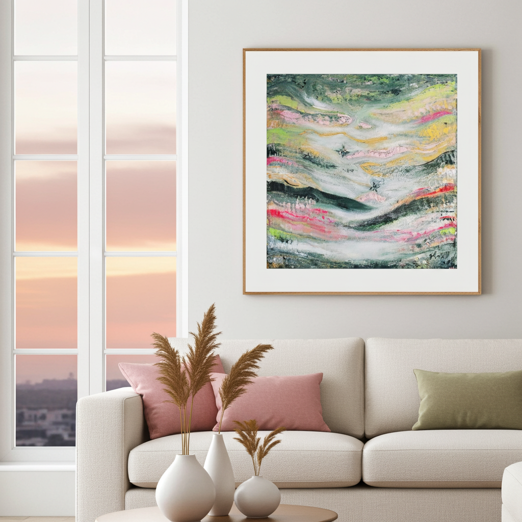 Canvas Print Abstract Butterfly Pink - Magic Moment | Swedish Wall Art
