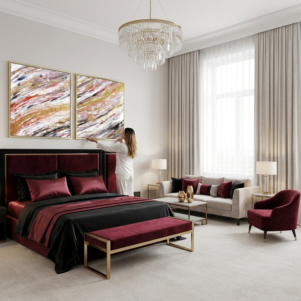 Golden Wave – Abstract Canvas Print, Piece 1
