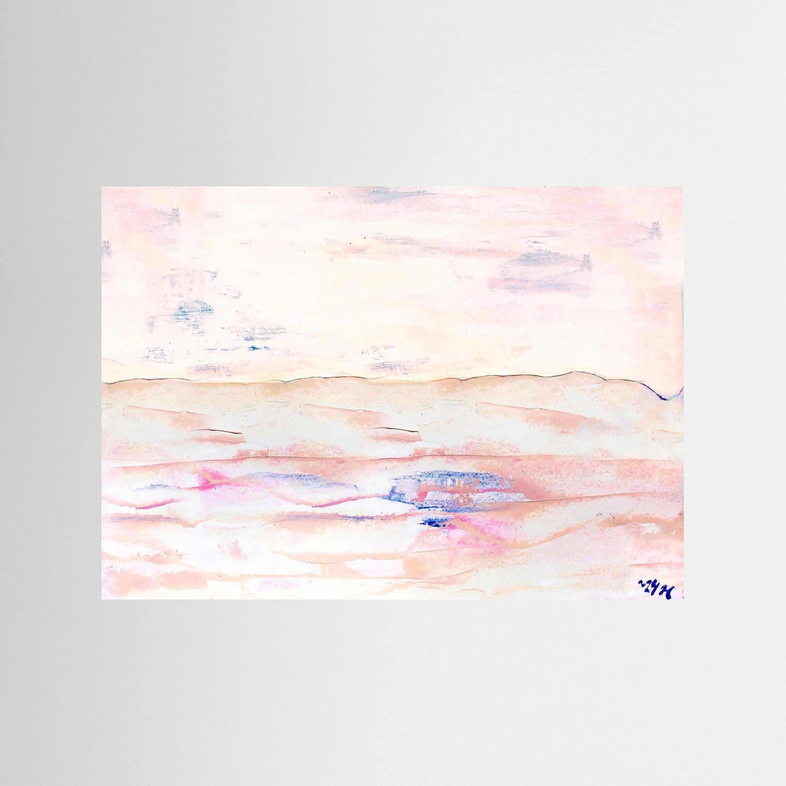 Fine Art Paper Print: "White sand beach" dusty pink
