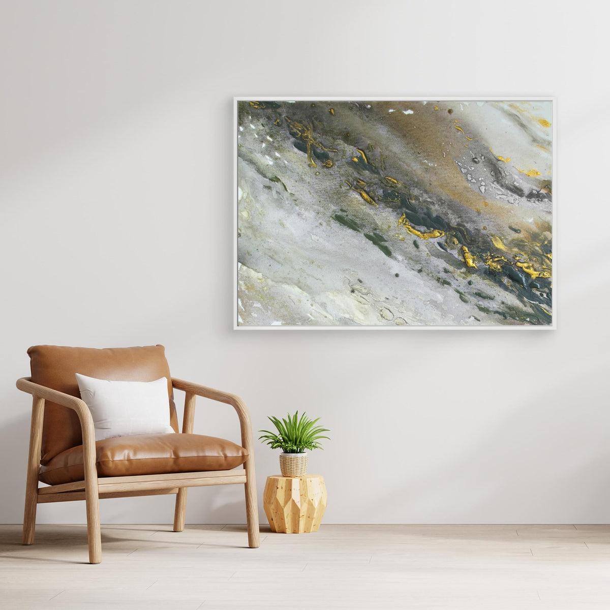 Canvas Print: "Marble wave gray"