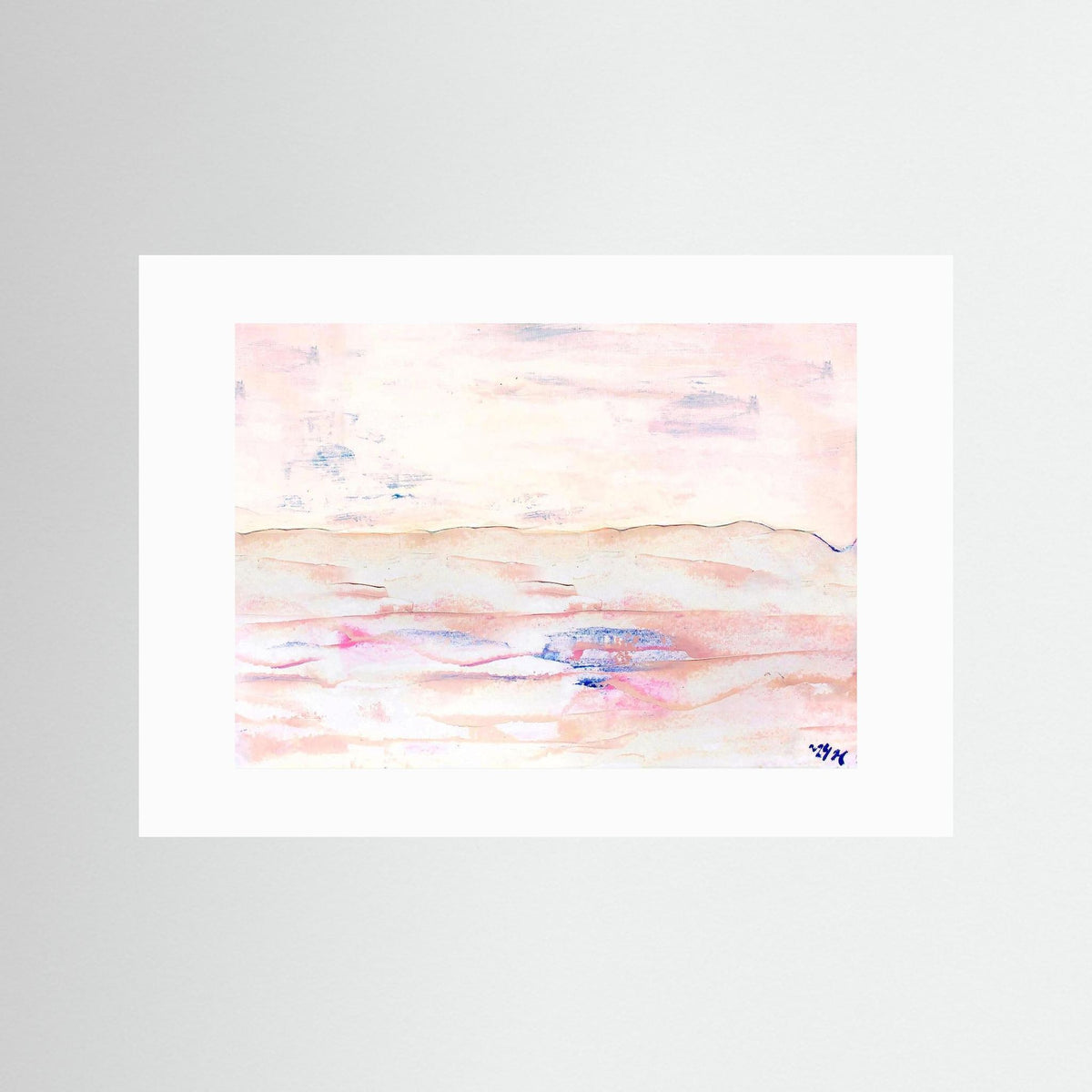 Fine Art Paper Print: "White sand beach" dusty pink