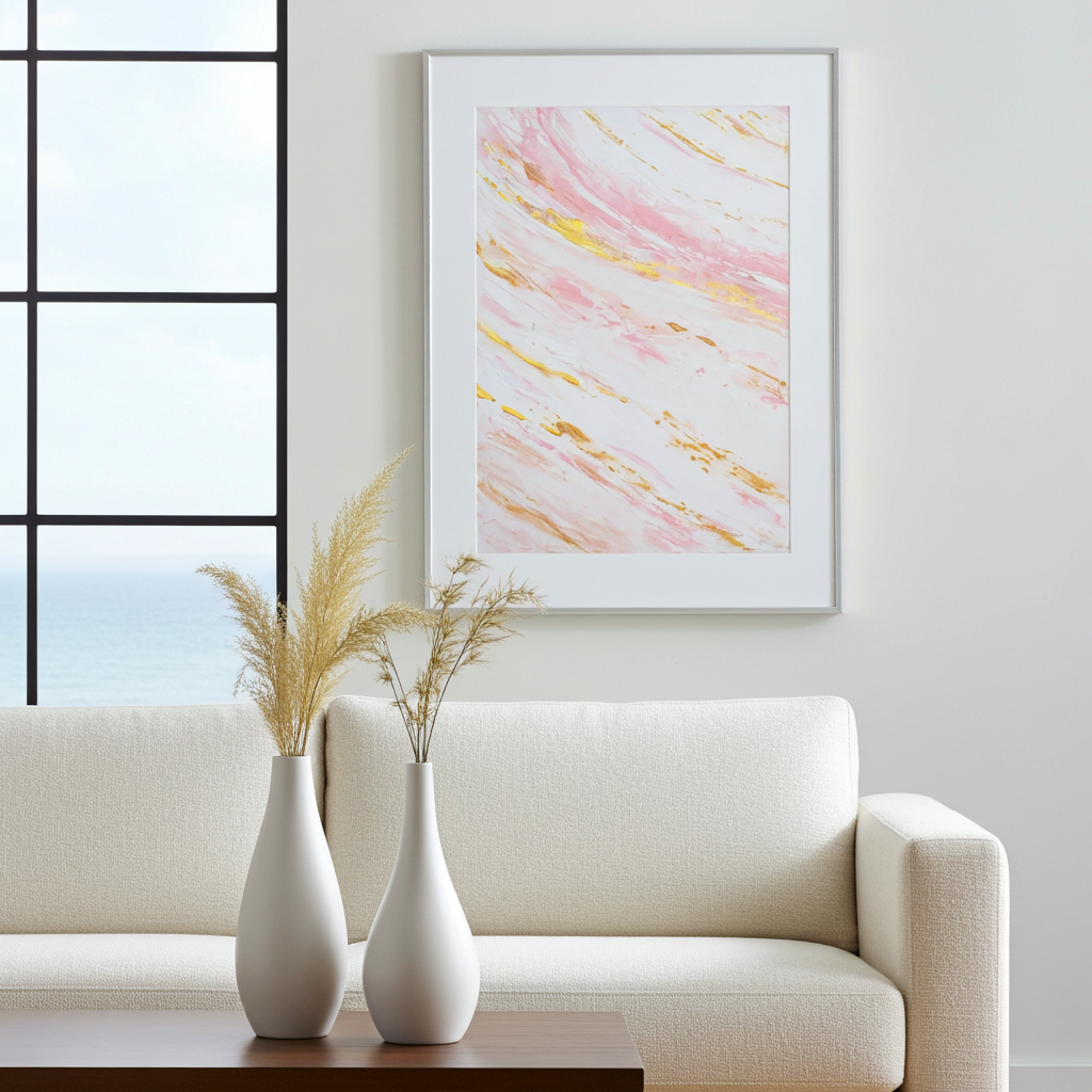 Konsttryck på Fine Art-papper: "Blush Tides Piece 1"